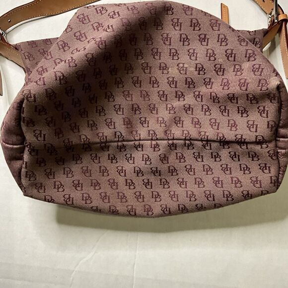 Dooney & Bourke Shoulder Bag Hobo Purse Signature Logo Canvas DB Leather Satchel - Picture 6 of 14